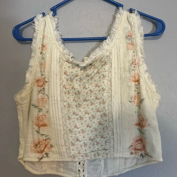 LoveShackFancy Corvelle Lace-Up Floral Bustier Top - Picture 4 of 4